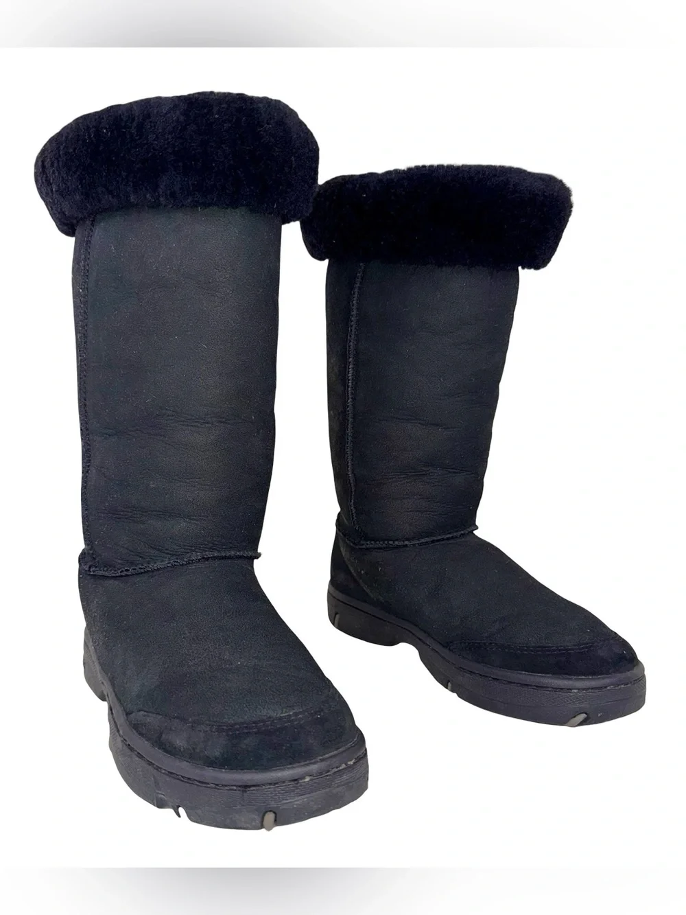 UGG ULTIMATE TALL BRAID BOOTS IN BLACK